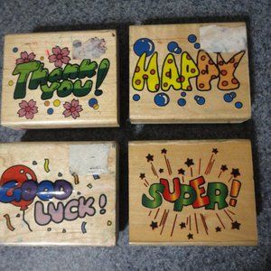 Set of 4 large stamps *Final Price*